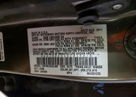 2011 Mitsubishi Endeavor Ls z USA, uszkodzony, nr VIN 4A4JN2AS4BE035916